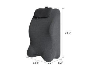 Coussin biseauté ergonomique en mousse à mémoire de forme 56x34x20,8 cm – coussin cale incliné à 27° pour sommeil, surélévation des jambes, soulagement du dos et lecture – housse lavable – gris foncé