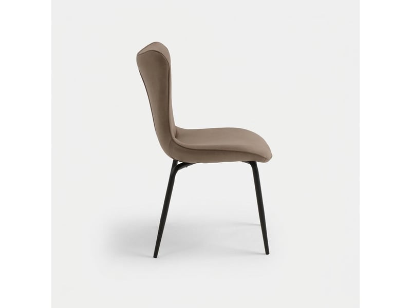  Lot de 4 chaises de salle à manger rembourrées en similicuir viola - marron  - Conforama D