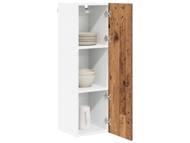  Meuble de rangement cuisine, armoire suspendue bois ancien 30x31x100cm  - Conforama C