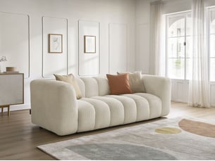 Canapé droit fixe BOBOCHIC TALIA 3 places Tissu beige