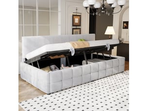 Lit banquette 90x200 cm <strong>HAVRYA</strong>  <strong></strong> coloris gris