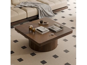 Table basse carré(e) coloris bois foncé ULEVR  - 78 cmx78 cm