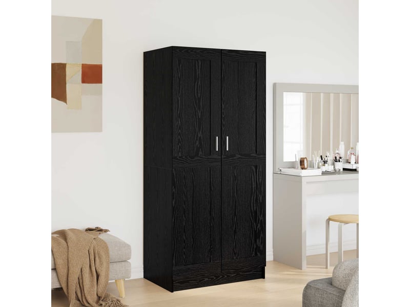  Armoire chambre, armoire de rangement chêne noir 82,5x51,5x180 cm bois d'ingénierie  - Conforama D