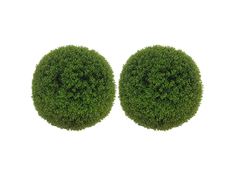  Lot de 2 plantes de buis artificielles en pe, ø 40 cm, pour l'intérieur et l'extérieur, vertes  - Conforama A
