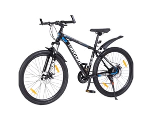 Vtt semi-rigide 26 pouces 167x100 cm – bleu – 21 vitesses, freins à disque et fourche suspendue