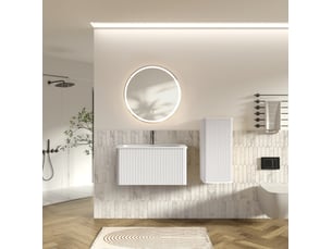 Ensemble de meubles de salle de bains 81x46.5x37 cm led mdf blanc