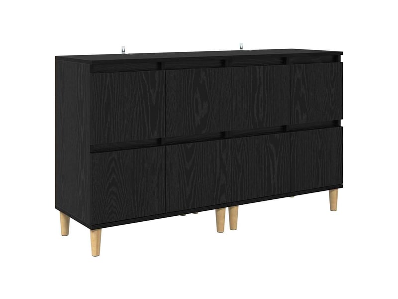  Buffet - bahut - meuble de rangements 2 pc chêne noir 60 x 35 x 70 cm bois d'ingénierie  - Conforama E