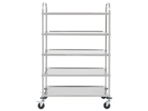Desserte de cuisine, chariot de rangement à 5 niveaux 107x55x147 cm acier inoxydable