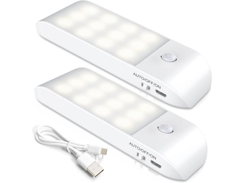  Veilleuse led rechargeable,[2 pièces] automatique lampe led détecteur de mouvement, lumière murale magnetique portable  - Conforama E