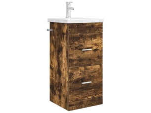 Meuble de salle de bain avec évier chêne fumé 42x40x84.5 cm shl2431