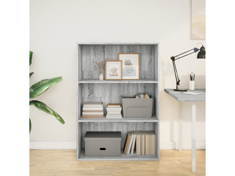  Bibliothèque, meuble de rangement salon sonoma gris 80x30x114 cm bois d'ingénierie  - Conforama C