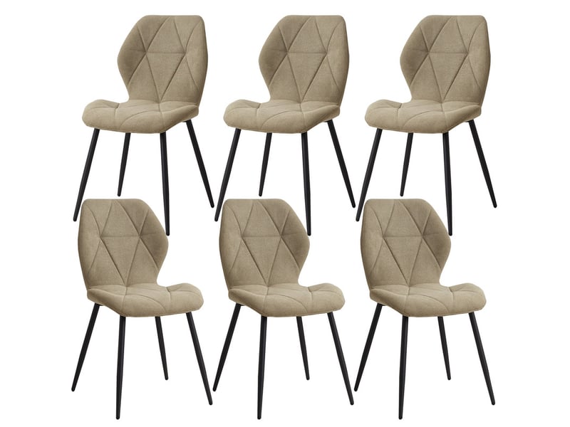  Lot de 6 chaises - chaise de salle à manger vintage en forme de diamant - chaise en lin - pieds en métal(vert) Grand-house - Conforama A