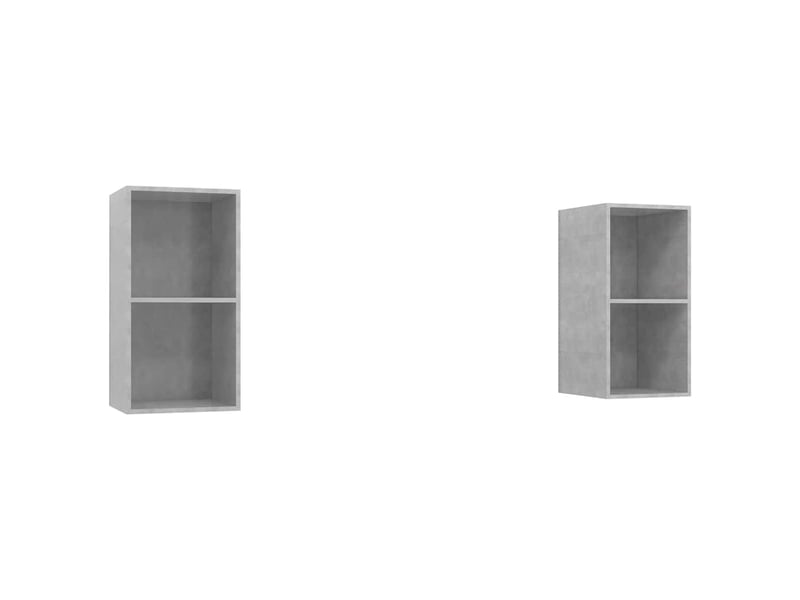  Meubles tv - banc tv - meuble de rangement muraux 2 pcs gris béton bois d'ingénierie  - Conforama A