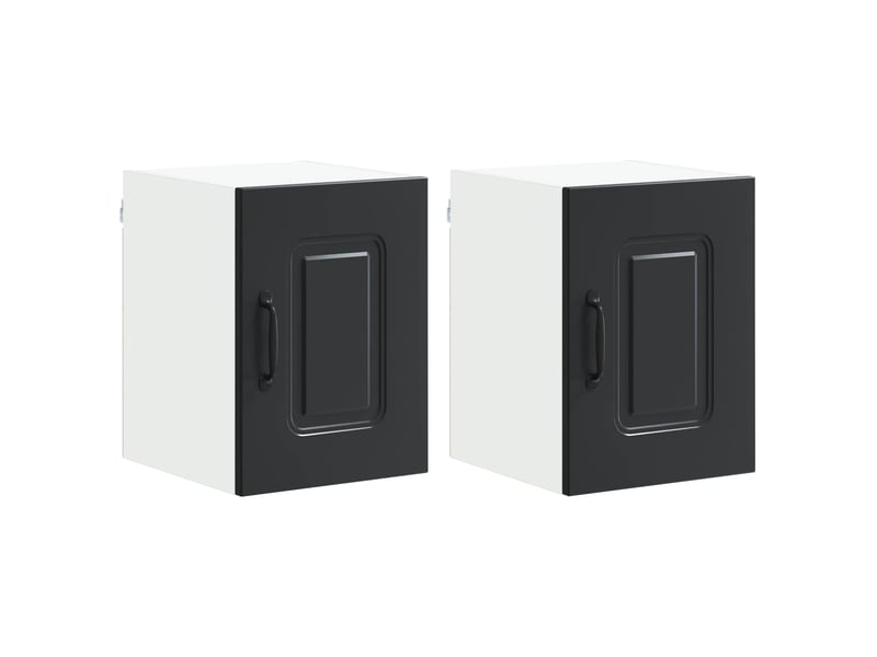  Meuble mural de cuisine | armoire de cuisine 2 pcs noir bois d'ingénierie shl5411  - Conforama A