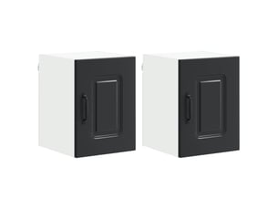 Meuble mural de cuisine | armoire de cuisine 2 pcs noir bois d'ingénierie shl5411