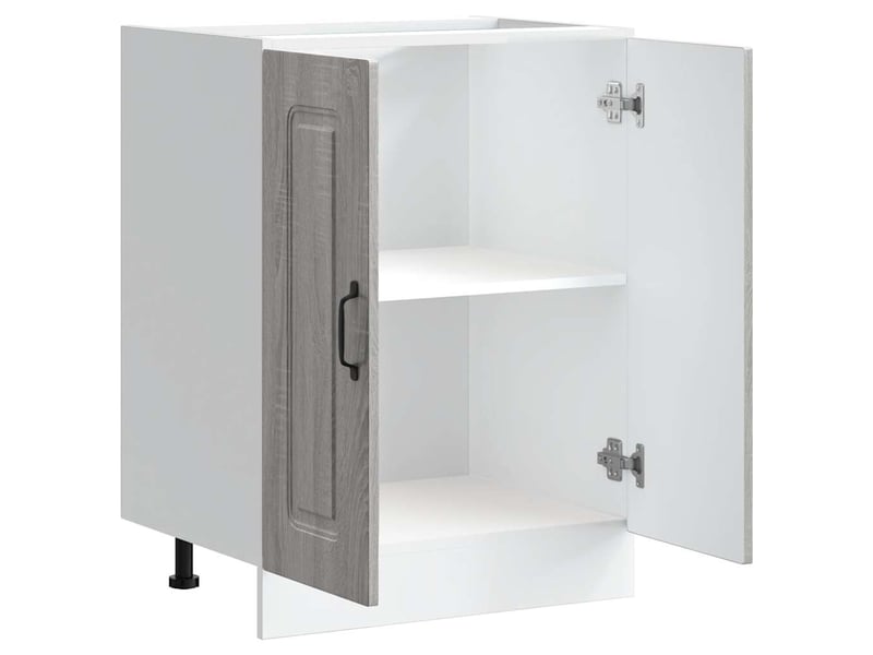  Meuble de cuisine, meuble bas pour évier kalmar sonoma gris bois d'ingénierie  - Conforama E
