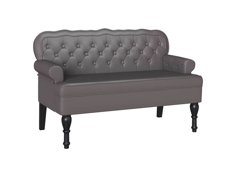  Banc chesterfield, canapé 2 places gris 119,5x64,5x75 cm cuir synthétique  - Conforama A