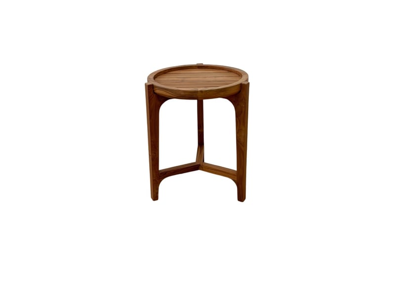  Table d'appoint ronde en bois de teck  - Conforama A