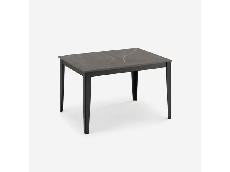  Table de salle à manger extensible avec pieds noirs 156316x90 moon - anthracite  - Conforama A