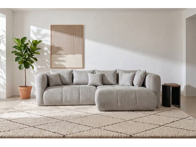  Canapé d'angle beige fixe 4 places  - Conforama Y