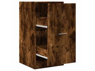 Meuble de rangement, armoire d'apothicaire chêne fumé 40x41x77,5cm bois d'ingénierie