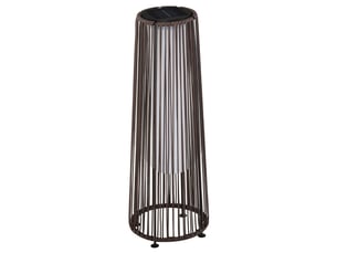 Lampe de sol solaire extérieure en polyrotin marron lanterne led crépusculaire ip44 pour terrasse