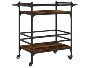 Desserte de cuisine, chariot de rangement chêne fumé 82x40x78,5 cm bois d'ingénierie