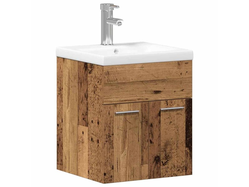 Ensemble de mobilier de salle de bain 3 pièces bois ancien cf64431 - Conforama E
