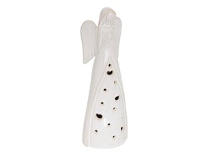 Ange de noël lumineux led en céramique h. 27 cm