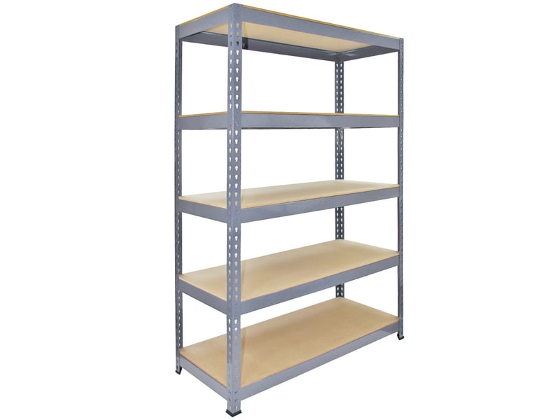  Monster racking - 5 rayonnages q-rax en acier sans boulons gris 120cm x 50cm x 182,5cm 7005(5) - Conforama A