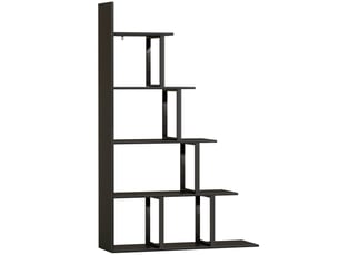 Étagère bibliothèque séparateur de pièce style industriel en escalier 5 étagères 102 x 30 x 160 cm noir coloris