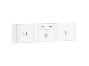 Buffets 3 pcs - bahut - meuble de rangement blanc bois d'ingénierie