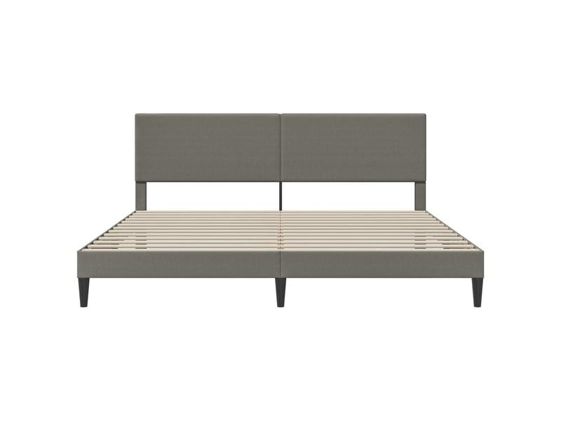  Lit double- lit adulte -  cadre de lit gris clair 180 x 200 cm tissu en velours côtelé  - Conforama C