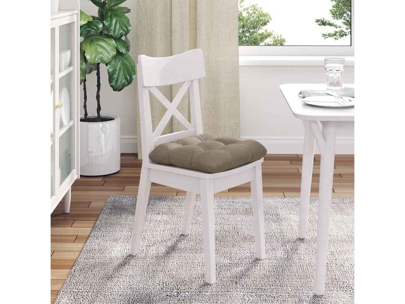  Lot de 4 coussins de siège, coussins décoratifs tissu en microfibre taupe 40 x 40 cm cf59975  - Conforama D