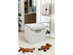 Boîte de rangement en polyester gris - l 30 × p 30 × h 30 cm
