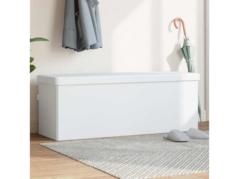  Banc chambre, banc de rangement pliable blanc pvc  - Conforama B