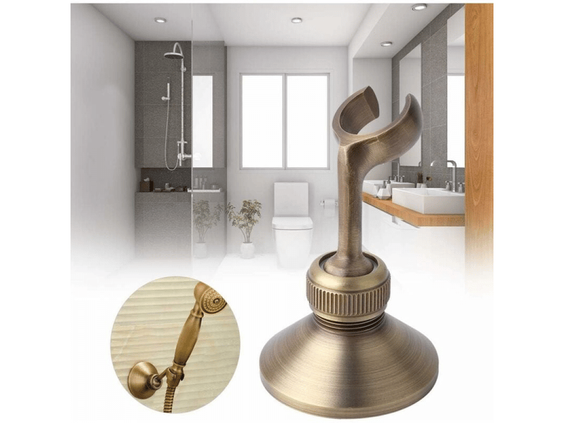  Support de pomme de douche, base de support de pomme de douche galvanisée réglable en laiton  - Conforama C
