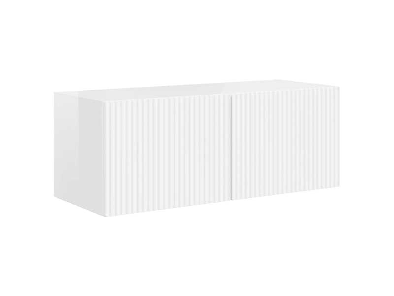  Meuble tv - banc tv - meuble de rangement mural 78,5 x 31 x 29,5 cm blanc brillant  - Conforama A