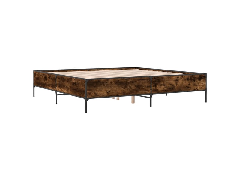 Lit double- lit adulte -  cadre de lit sans matelas chêne fumé 200x200 cm  - Conforama B
