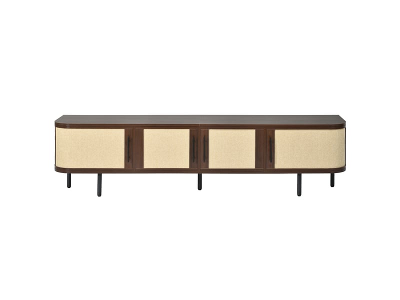 Ensemble salon avec meuble tv et sideboard en mdf couleur noyer - Conforama D