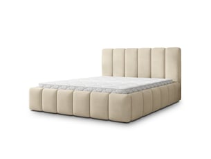 Lit coffre 180x200 cm <strong>MASSENO</strong> <strong></strong> coloris beige