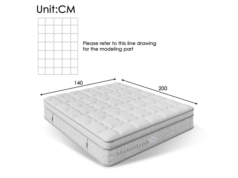  Matelas 140x200 cm H3, Ressorts Ensachés 7 Zones, 25 cm, Hybride Mousse à Froid, OEKO-TEX  - Conforama C