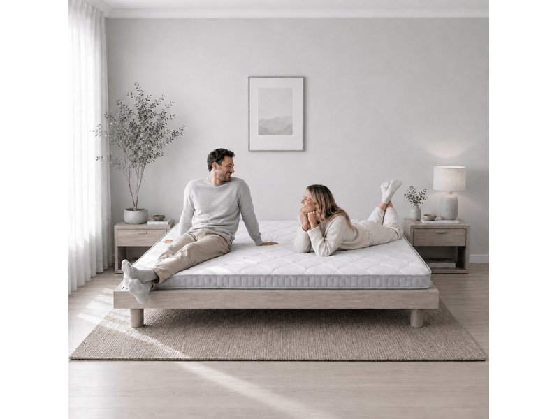  Matelas 7 zones à ressorts ensachés 90x190x10 cm blanc, mousse et ressorts, fermeté h3, pour canapé-lit  - Conforama B