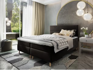 Lit avec rangement 140x200 cm <strong>MASSENO</strong>  <strong></strong> coloris noir