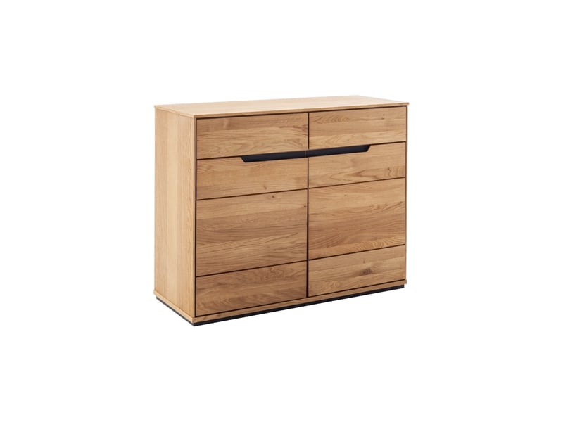  Commode de rangement 2 tiroirs et 2 portes coloris chêne sauvage - longueur 103 x profondeur 41 x hauteur 82 cm  - Conforama A
