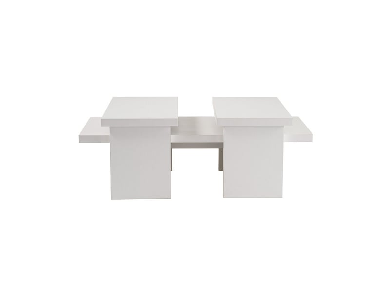 Tables basses gigognes en bois mdf mélaminé blanc 110 x 45 x 30 cm lot de 2 - Conforama D