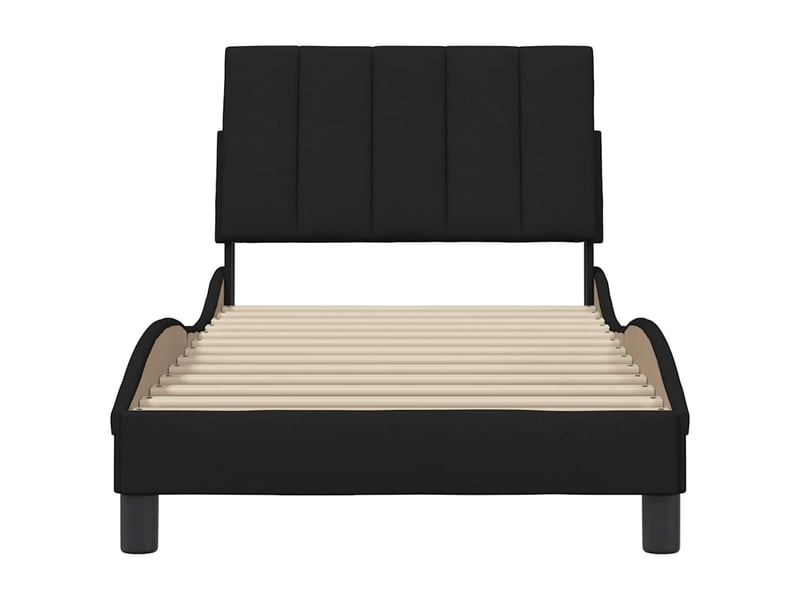 Lit simple- lit adulte - cadre de lit sans matelas hanko noir 80x200 cm tissu - Conforama D