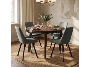 Lot de 4 chaises rembourrées en microfibre avec pieds en métal artemis - turquoise