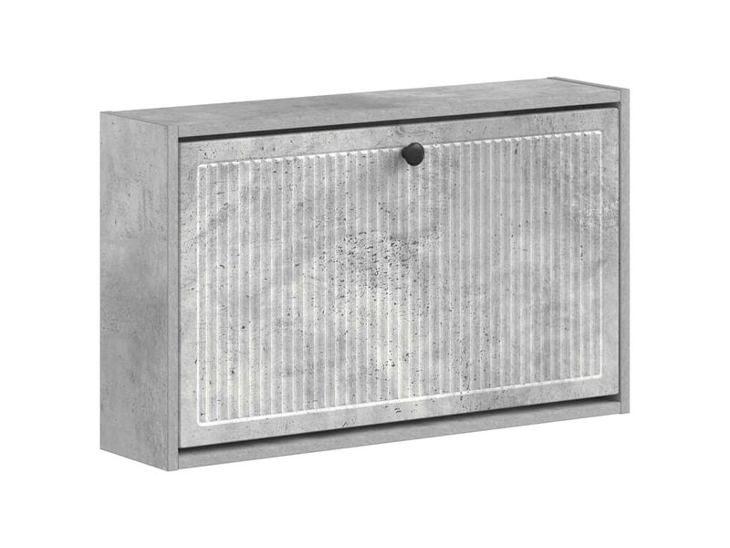  Meuble à chaussures mural, armoire à chaussures ede 71x17x43 cm gris béton  - Conforama A