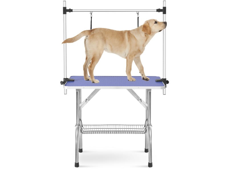  Table pliante professionnelle 90x60x76 cm bras réglable mdf métal bleu  - Conforama B